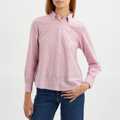 Pink Striped Logo Shirt