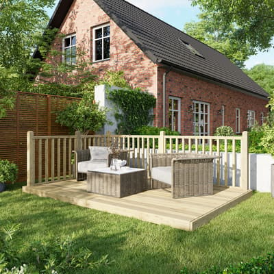 SAVE £99  - 8x12 Power Deck - Handrails on Two Sides