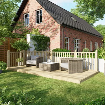 SAVE £114  - 8x16 Power Deck - Handrails on Two Sides
