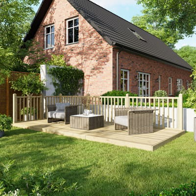 SAVE £130  - 8x18 Power Deck - Handrails on Two Sides