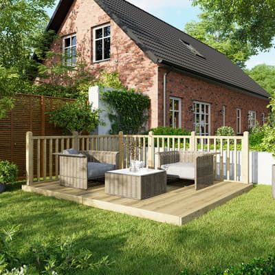 SAVE £119  - 10x12 Power Deck - Handrails on Two Sides