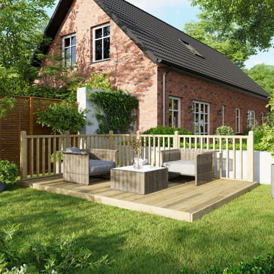 SAVE £130  - 10x14 Power Deck - Handrails on Two Sides