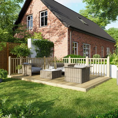 SAVE £144  - 10x16 Power Deck - Handrails on Two Sides