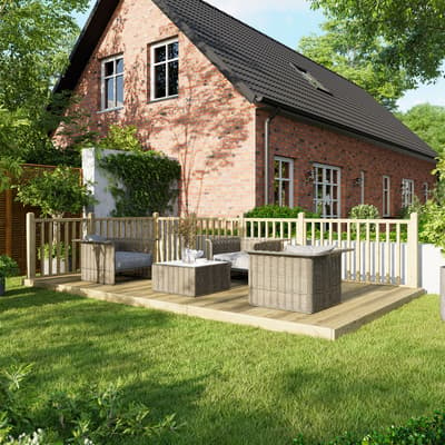 SAVE £160  - 10x18 Power Deck - Handrails on Two Sides