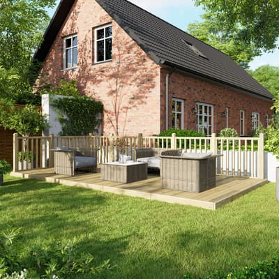 SAVE £195  - 10x20 Power Deck - Handrails on Two Sides