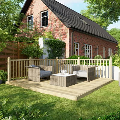 SAVE £129  - 12x12 Power Deck - Handrails on Two Sides