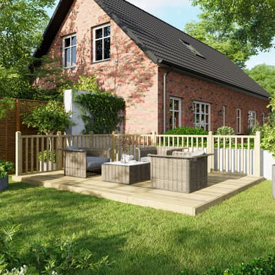 SAVE £159  - 12x16 Power Deck - Handrails on Two Sides