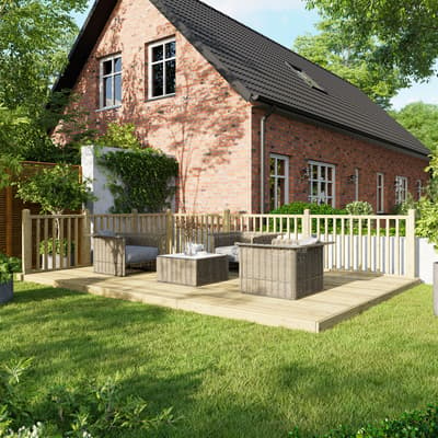 SAVE £170  - 12x18 Power Deck - Handrails on Two Sides