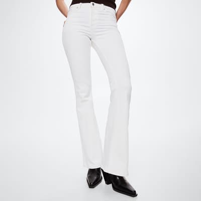 White Flared Stretch Jeans