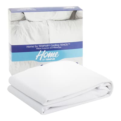 Cooling Tencel Pillow Protector and Pillowcase, White
