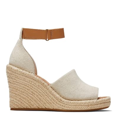 Cream/Brown Marisol Espadrille Wedge Sandals