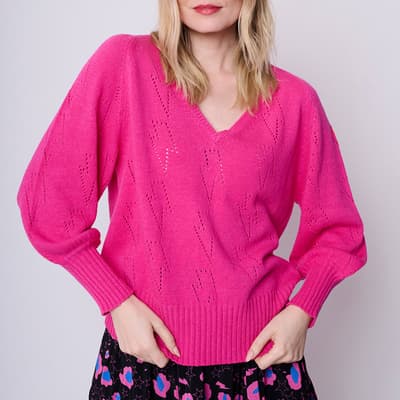 Pink Blouson Knitted Jumper