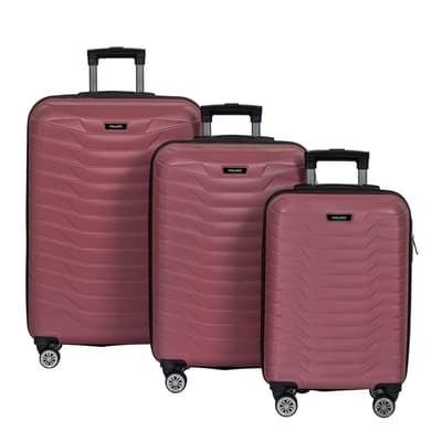 Pink Set Of 3 Suitcases