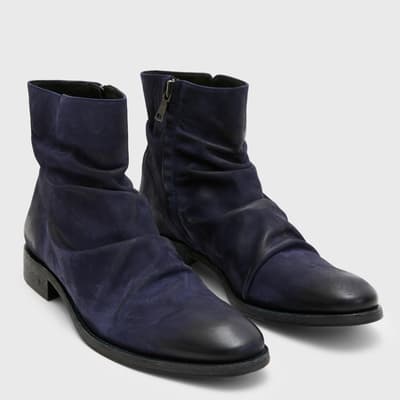 Navy Morrison Sharpei Suede Boots