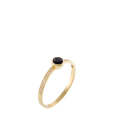 Yellow Gold "Solo Sapphire" Ring