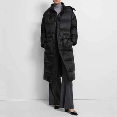 Black Longline Puffer Coat