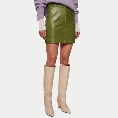 Green Leather Mini Skirt