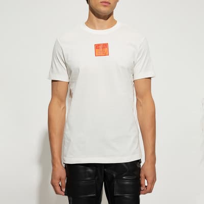 White Diegor Branded Cotton T-Shirt