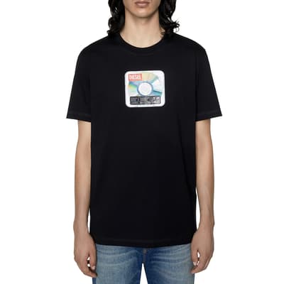 Black Diegor Graphic Cotton T-Shirt