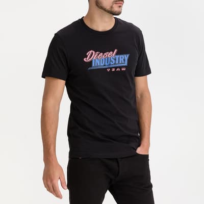 Black T-Diegos Graphic Cotton T-Shirt