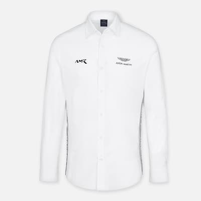 White AMR Long Sleeve Cotton Shirt