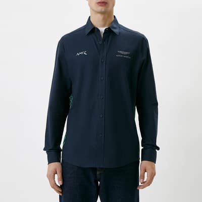 Navy AMR Long Sleeve Cotton Shirt