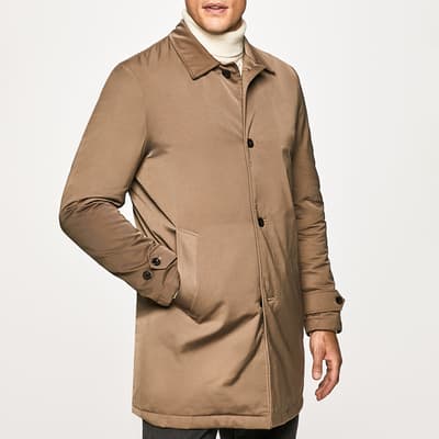 Taupe Longline Collared Jacket