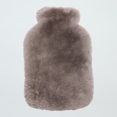 Taupe Shearling Hot Water Bottle Cover