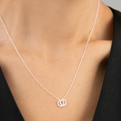 Silver Double Cross Necklace