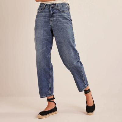 Blue High Rise Tapered Jeans