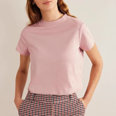 Pink Perfect Cotton Cropped T-shirt