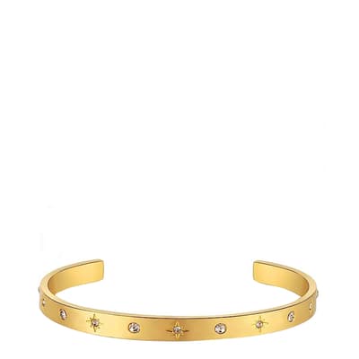18K Gold Celestial Embellished Cuff Bangle