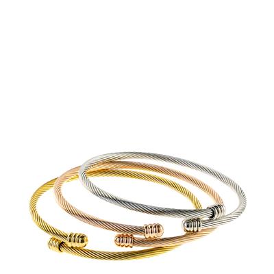 18K Tri Color Bangle Set