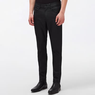 Black Slimmy Tapered Coated Jeans