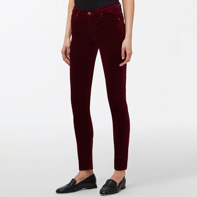 Berry Velvet Skinny Stretch Jeans