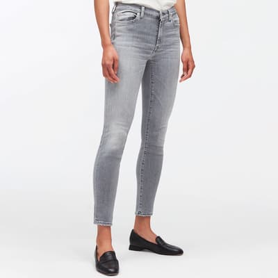 Grey Skinny Cropped Stretch Jeans