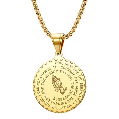 18K Gold Spiritual Disc Necklace