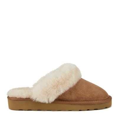 Gina shearling-lined suede slippers