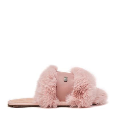 Pink Muchas Luxe Sheepskin Slide Slippers