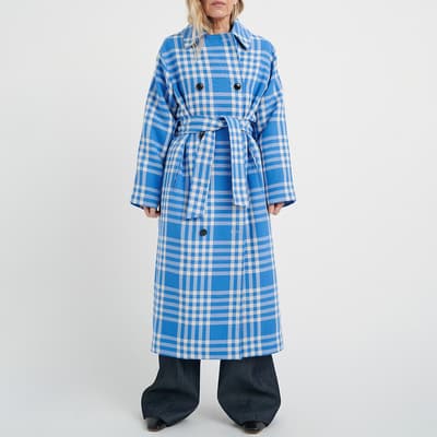 Blue Check Mitzie Trench Coat