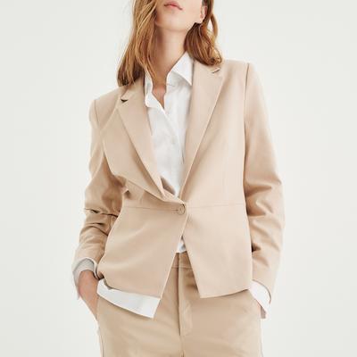 Beige Zella Cotton Blend Blazer