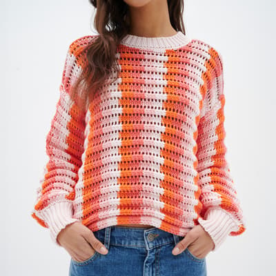 Multi Alyssa Crochet Cotton Blend Jumper
