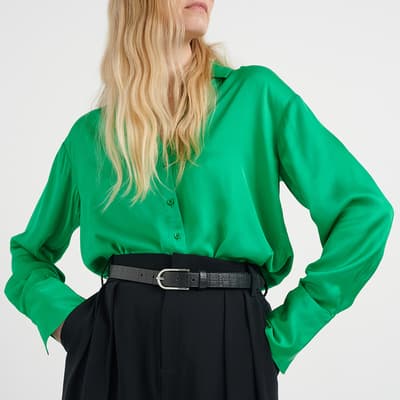 Green Satin Pauline Shirt