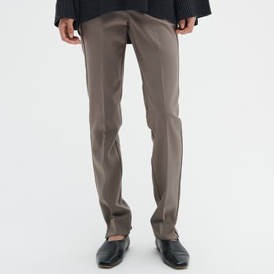 Taupe Zella Cotton Blend Trousers