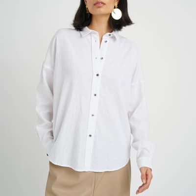 White Amos Linen Blend Shirt