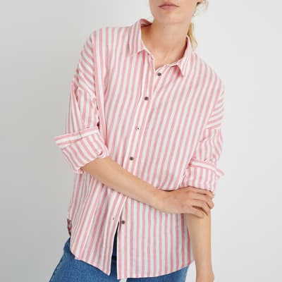 Multi Amos Stripe Linen Blend Shirt