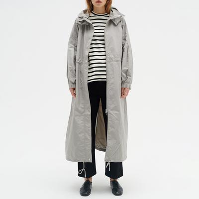 Grey Mone Hooded Coat