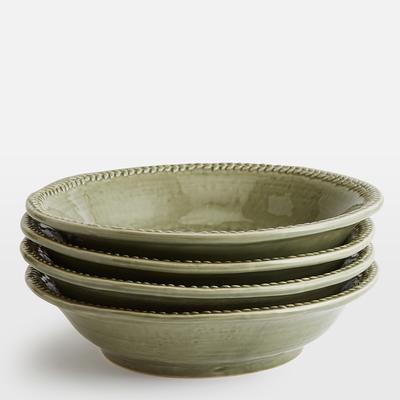 Set of 4 Green Hillcrest Pasta Bowls