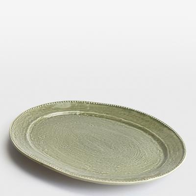 Green Hillcrest Oval Serving Platter