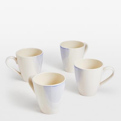 Set of 4 Blue Delano Mugs